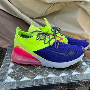 Nike Air Max 270 Flyknit Regency Purple/Grey/Volt Men’s Size 8.5